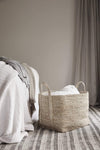 Large Jute Basket - Natural in bedroom interior