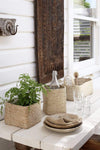 The Dharma Door Baskets and Storage Tall Small Jute Basket - Tall Square