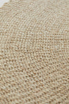 Handwoven natural jute rug detail