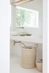 The Dharma Door Baskets and Storage Seafarer jute Laundry Basket - Natural handmade fairtrade handwoven bathroom interior