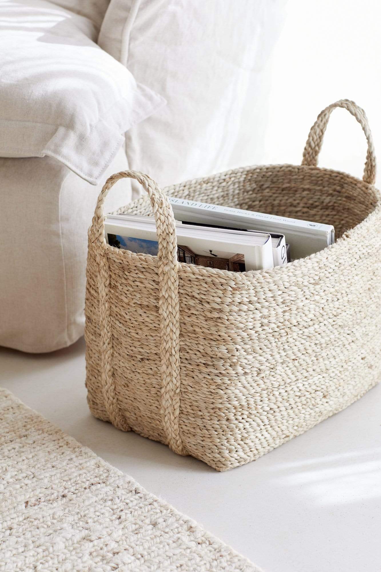 The Dharma Door Baskets and Storage Small Rectangle Jute Basket - Natural