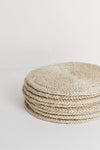 The Dharma Door Home, Table and Gifts Round Jute Placemat Set x 8 in basket Round Natural Jute Placemats x 8 in basket