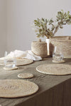 The Dharma Door Home, Table and Gifts Round Palm Fibre Coaster Set x 8 (in basket with lid) Round Palm Fibre Coasters x 8 (in basket with lid)
