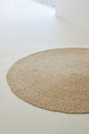 Large round woven natural jute rug 